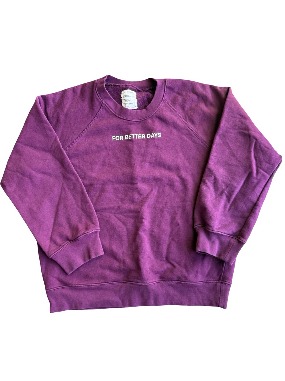Fordays Purple Crewneck Sweatshirt “FOR BETTER DAYS” XL